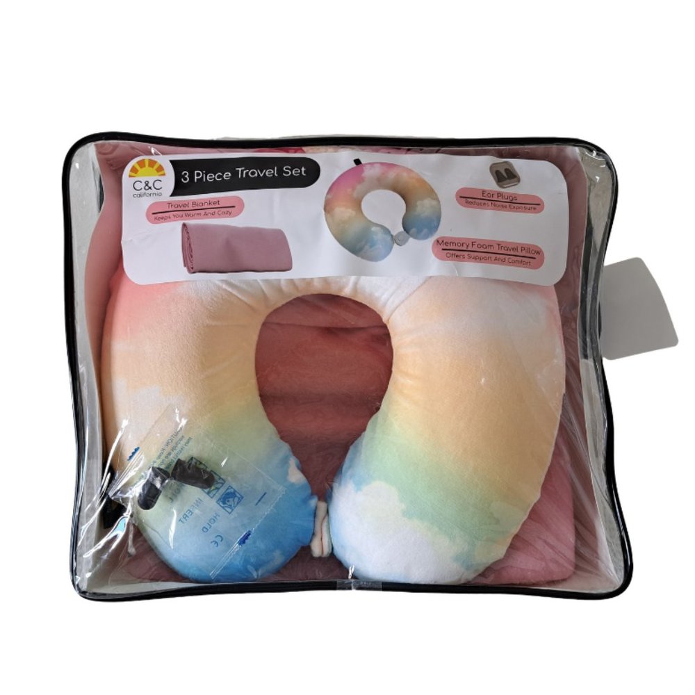 NIB C & C California 3 Piece Travel Set Pink